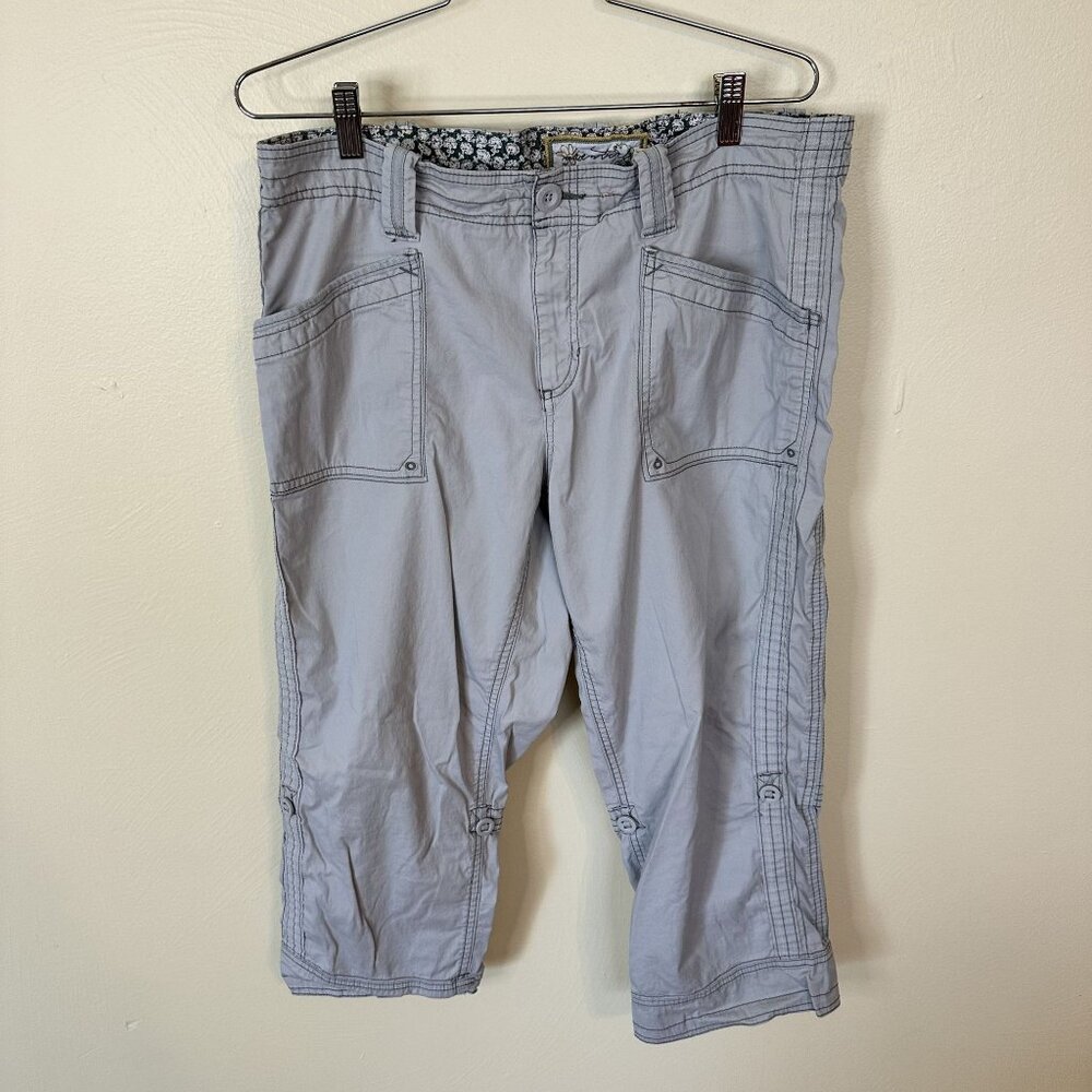 Loose Fit Organic Cotton Capri Pants With Floral Waistband XL Aventura